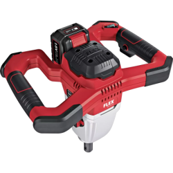 Mélangeur 2 vitesses Flex MXE 18.0-EC avec 2 batteries et pale en spirale WR2 120