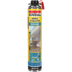 Mousse d'isolation pulvérisable Soudal pistolable avec buse spéciale