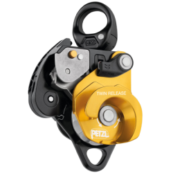 Poulie-bloqueur double débrayable Twin Release Petzl pour systèmes de mouflage