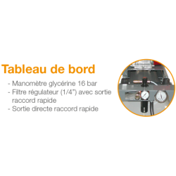 Compresseur 100L Termic 26/100 air restitué 18m3-300l moteur thermique Honda GX 160 de 5.5CV
