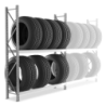 Rayonnage pneus poids lourd simple profondeur 2 niveaux de stockage 2m x 2m profondeur 50cm
