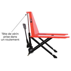 Transpalette manuel haute levée 1000 kg largeur 540 mm levée 800 mm
