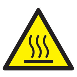 Panneau adhésif dimension 100 x 100 mm danger surface chaude