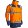Parka haute visibilité à capuche Keta Coverguard imperméable orange fluo et marine