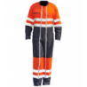 Combinaison de travail Haute Visibilité 2 zips PBV gris et orange fluo