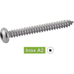 Vis à tôle tête cylindrique empreinte carrée inox A2