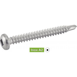 Vis autoperceuse inox A2 tête cylindrique empreinte carrée