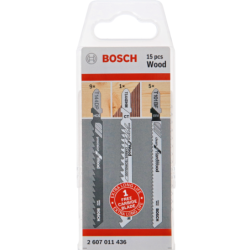 Coffret de 15 lames de scie sauteuse pour bois à emmanchement en T