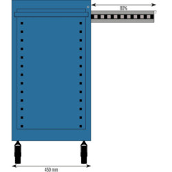 Servante d'atelier Stilker 7 tiroirs bleu et gris 675x450x900 mm