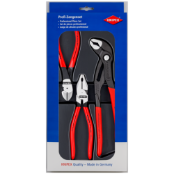 Jeu de pinces à forte démultiplication Knipex tête polie et poignées gainées en plastique