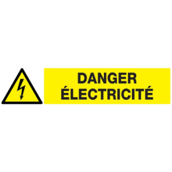 Panneau PS choc danger électrique 330 x 75 mm