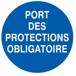 Disque adhésif en PS-Choc port des protections obligatoire diamètre 80mm