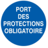 Disque adhésif en PS-Choc port des protections obligatoire diamètre 80mm