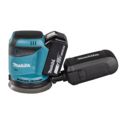 Ponceuse excentrique Makita dbo180rmj 125 mm 18v 2 x 5 Ah Li ion en coffret makpac