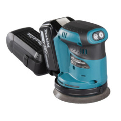 Ponceuse excentrique Makita dbo180rmj 125 mm 18v 2 x 5 Ah Li ion en coffret makpac