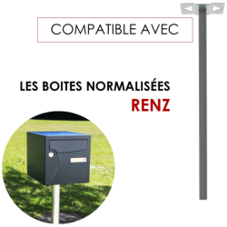 Pied H.116 x l.33 x P.5 cm RENZ, aluminium anodisé