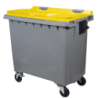 Conteneur 4 roues 770L sans barre Gris / Jaune KOROK
