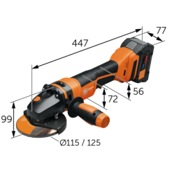 Meuleuse Fein CCG 18-125-12 PD-SEC avec 2 batteries 8 Ah et chargeur