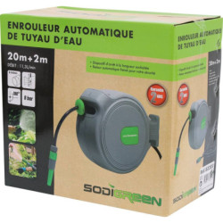 Enrouleur de tuyau d'eau automatique orientable 20 m + 2m