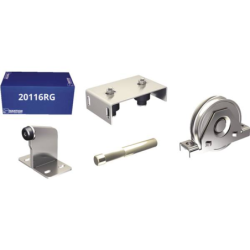 Garniture pour portail motorisé sur rail de 200 kg comprenant montures + manchons + guides et butée