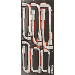Module mousse 395x178mm métal clés à pipe 8 à 19mm 12 piéces