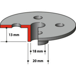 Guide à copier pour défonceuse et affleureuse diamètre intérieur 18mm extérieur 20mm épaisseur 13mm