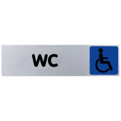 Plaque WC handicapés Novap plexi couleur 170 x 45 mm