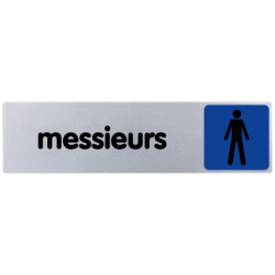 Plaquette signalétique 170 x 40 mm en plexiglas toilette pour messieurs