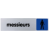Plaquette signalétique 170 x 40 mm en plexiglas toilette pour messieurs