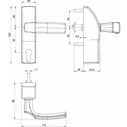 Module exérieur à béquille pour anti panique ISY BAR