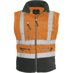 Veste polaire haute visibilité 2 en 1 Station orange fluo et marine