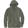 Sweat homme Sleeve Logo à capuche non zippé logo Carhartt sur manche vert