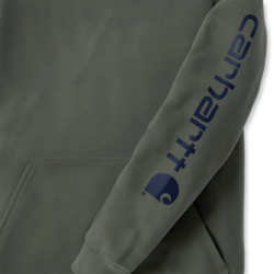 Sweat homme Sleeve Logo à capuche non zippé logo Carhartt sur manche vert