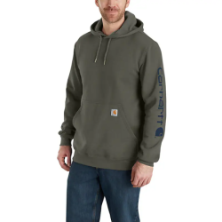 Sweat homme Sleeve Logo à capuche non zippé logo Carhartt sur manche vert