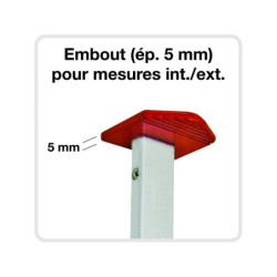 Mesure télescopique 8m à lecture directe sur ruban gradué avec indication