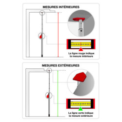 Mesure télescopique 8m à lecture directe sur ruban gradué avec indication