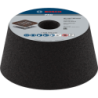 Meule boisseau conique Pro Metal Bosch acier fonte diamètre 90 à 110 mm Grain 36 hauteur 55mm