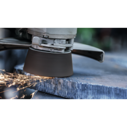 Meule boisseau conique Pro Metal Bosch acier fonte diamètre 90 à 110 mm Grain 36 hauteur 55mm