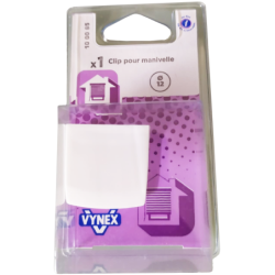 Support clip en plastique blanc pour manivelle de volet roulant 33x21mm