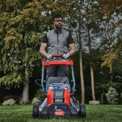 Tondeuse à gazon autotractée 46 cm à double batterie avec 2 batteries et un chargeur double
