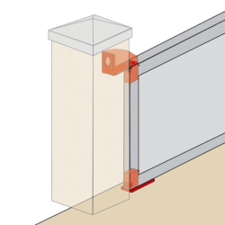 Pivot haut et bas à cheviller pour tube extérieur 30 x 30 mm