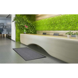 Tapis d'accueil Vanoise 100% polypropylène aspect velours 90x150cm Epaisseur 4.5mm gris