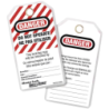 Pack de 12 étiquettes Danger ne pas utiliser en francais et anglais pour cadenas de consignation