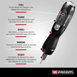 Tournevis avec vernier de réglage Facom Classe II type D mono-sens