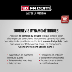 Tournevis avec vernier de réglage Facom Classe II type D mono-sens