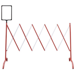 Barrière de chantier extensible rouge et blanche 2300 x 1050 mm