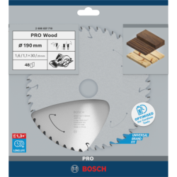Lame de scie circulaire bois Bosch Standard for Wood 190 x 30 x 1,6 mm 48 dents