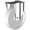 Roue polyamide blanc chape inox à platine pivotante