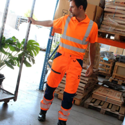 Pantalon homme SPANNER HV orange/bleu marine