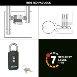 Cadenas couvert à combinaison programmable largeur 48 mm